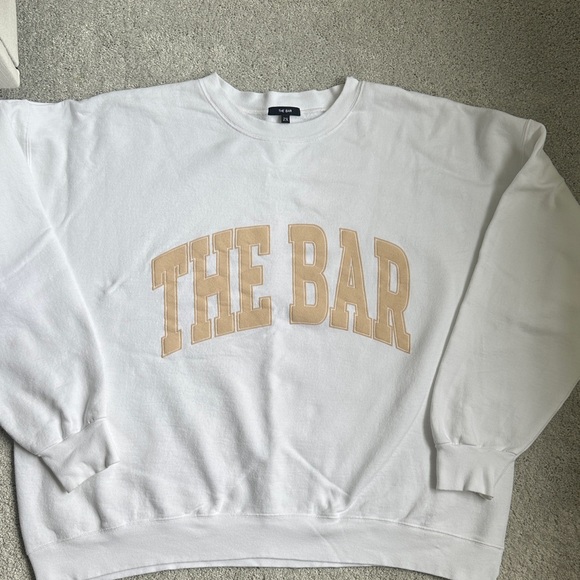 The Bar Varsity Sweatshirt White and Tan - Picture 4 of 7